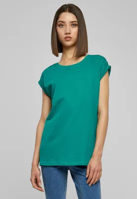 Zdjęcie produktu dla Koszulka damska Urban Classics Ladies Extended Shoulder Tee w kolorze świeżej zieleni - rozmiar S