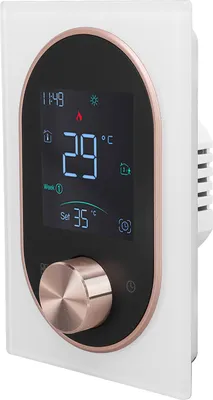 Obrázek produktu pro Chytrý barevný termostat LCD Programovatelný knoflík s dotykovým ovládáním Elektrický ohřívač Termostat s APP pro domácnost Hotel Kancelář AC 95V až 240V Bílý Normální model