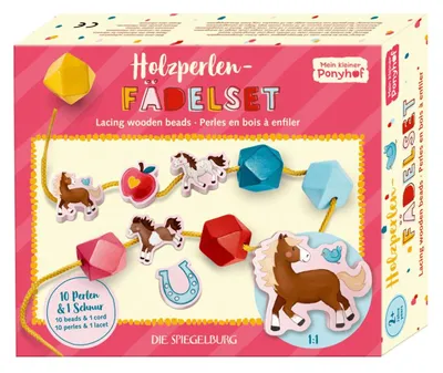Zdjęcie produktu dla Coppenrath 21409 - Die Spiegelburg - My little pony farm - Drewniany zestaw do nawlekania koralików