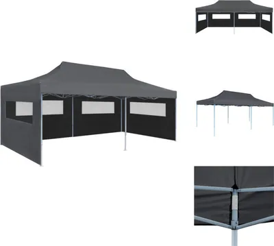 Zdjęcie produktu dla vidaXL Namiot imprezowy pop-up z bocznymi ścianami składany 3 x 6 m antracytowy - Pawilony i namioty imprezowe
