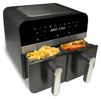 Obrázek produktu pro Comfy Nest CN-AFD45NB : digitální horkovzdušná fritéza se dvěma koši 9 l, 2400 W