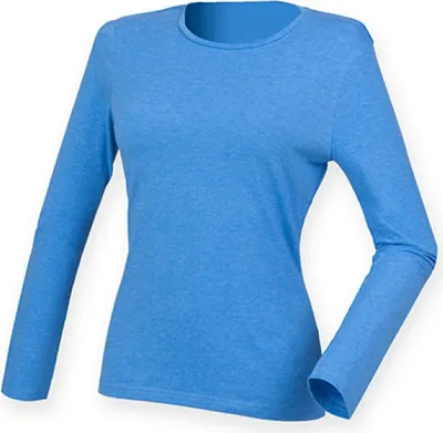 Produktbild von SF Women SK124 | Damen Feel Good Long Sleeved Stretch T / langer Schnitt - Farbe: Heather Blue - Größe: M