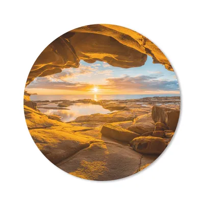 Produktbild von MuchoWow® Mauspad Mousepad Höhle - Meer - Horizont - Sonnenuntergang 20x20 cm - Mousepads - Maus Mat - Pad - Mausunterlage - Schreibtischmatte
