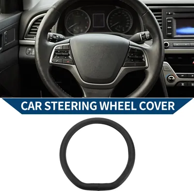 Image de Housse De Volant / Accessoires De Volant Avant Pour Véhicule Automobile / Cuir Nappa En Forme De D Durable / 1 Pièce Noire
