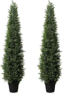Immagine prodotto di Pianta artificiale di cedro 150 cm in vaso, conifere, piante artificiali, da esterno, protezione UV, per casa, soggiorno, giardino, veranda, decorazione, 2 pezzi