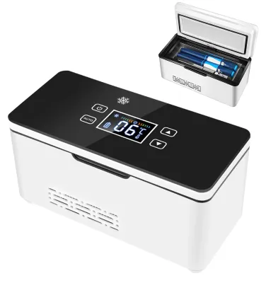 Insulin-Kühlbox 2–8 °C, 2 Akkus, LED-Touchscreen, tragbar