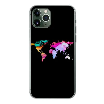 Produktbild von MuchoWow® Handyhülle Schutzhülle Hülle für iPhone 11 Pro Weltkarte - Farbe - Aquarell Silikon Softcase Handy Hülle - Handy