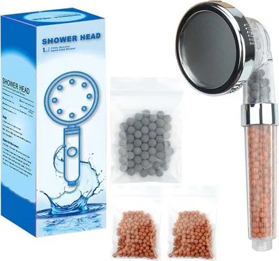 Obrázek produktu pro Sprchová hlavice s 3vrstvovým filtrem, vysokotlaká, úsporná, pro dospělé, děti a domácí mazlíčky