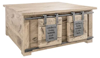 Immagine prodotto di MASSIVMOEBEL24 | RAILWAY #364 Cassapanca in legno di mango - laccato / sbiancato 90x90x45