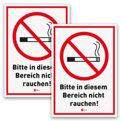 Produktbild von iSecur 2 Rauchverbot Aufkleber "nicht rauchen" I Nichtraucher I Warnhinweis I 21 x 14,8 cm I UV-Schutz I wetterfest I hin829