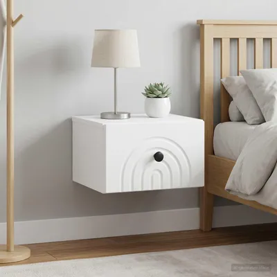 Image de Maison Exclusive - Table de chevet murale, lot de 2, blanc, 33 x 34,5 x 20 cm