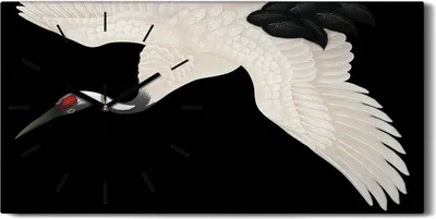Produktbild von Wanduhr Bürouhr Leinwand Bild 60x30 Gemälde Abstrakte Tier Vogel Kunst - schwarze Hände