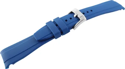 Produktbild von Silikon Uhrenarmband, Dornschließe, blau, 20 & 22 mm