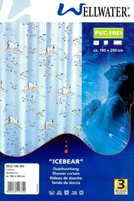 Produktbild von Wellwater Duschvorhang Icebear, kleine Wolke, Eisbär, Öko-Plast