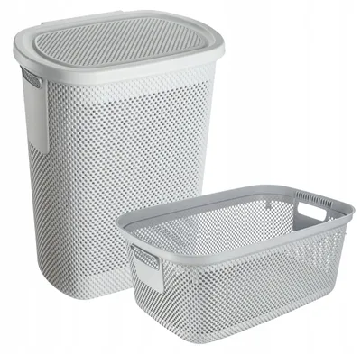 Produktbild von Keeeper Wäschekorb-Set Arne 58L mit Schüssel Bosse Ajour Grau