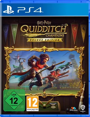 The cover art for the Harry Potter Quidditch Champions video game, Deluxe Edition, for PlayStation 4.