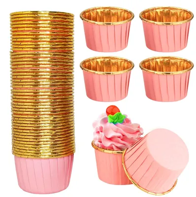 Productafbeelding van Papieren muffinvormpjes - Anti-aanbaklaag - Geschikt voor muffins, cupcakes, taarten en pudding - 100 stuks