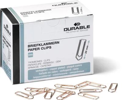Obrázok produktu pre Durable Briefklammern 26 mm 1000 Stück verkupfert