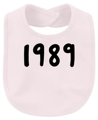 Immagine prodotto di Anno di nascita 1989, stile retrò anni '90, regalo per chi è nato negli anni '80, bavaglino per neonato, colore rosa