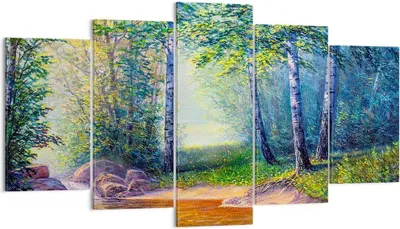 Produktbild von Bild auf Leinwand - Leinwandbild - Wiese Wasser Baum - 160x85cm - Wand Bild - Wanddeko - Wandbilder - Leinwanddruck - Bilder - Kunstdruck - Wanddekoration - Leinwand bilder - Wandkunst - EA160x85-4063