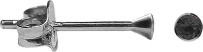 Produktbild von Kelchohrstecker 925 Sterling Silber mit Zirkonia in schwarz 2-5mm Größe - 5 mm