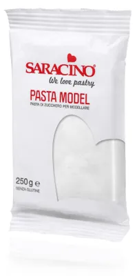 Produktbild von Saracino Pasta Model 250 g weiß - bianca - Modellliermasse mit Kakaobutter