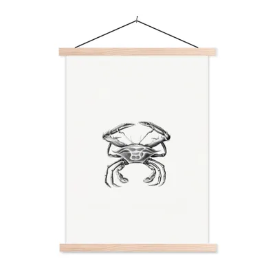 Produktbild von MuchoWow® Textilposter Ernst Haeckel - Jahrgang - Kunst - Krabbe 60x80 cm mit holzfarbenen Rahmen - Wandbild