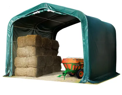 Image de TOOLPORT Abri tunnel 4x4 m bâche en PVC 850 N vert, ancrage pour sol meuble
