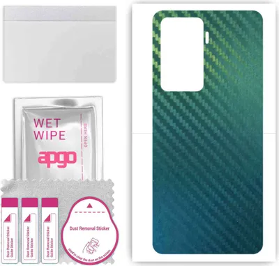 Produktbild von apgo Rückseite Schutzfolie, Skin, kompatibel mit Vivo Y77 V2219A, Hinten Displayschutzfolie aus Vinylfolie, kratzfest, einfache Montage - Kohlenstoff-Chamäleon CAKA1