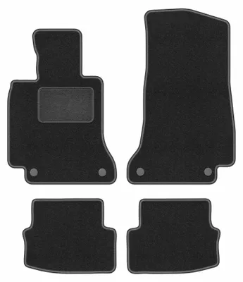 Image de Tapis de sol en moquette pour Mercedes C W205 2015- (coupé/cabriolet) – jeu 4 pièces, gris graphite, sur mesure – Wielganizator LUX