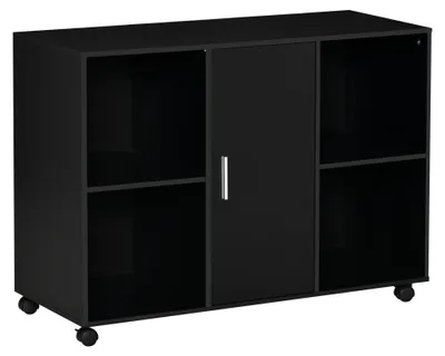 Produktbild von Rollcontainer - Ladeblok - Schreibtischschrank - Büroschrank - Mobile Druckerablage - Schwarzes Holz