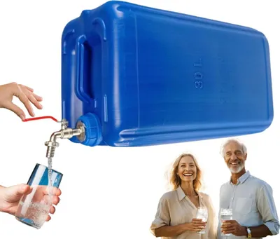 Produktbild von Anwicar Wasserkanister mit hahn - Wasser Kanister mit zapfhahn 30l - Camping Wassertank - Blau