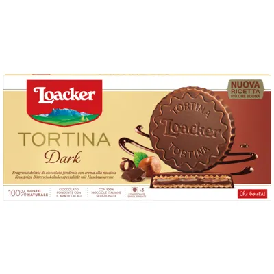 Obrázok produktu pre Loacker Tortina Dark 3 jednoplátkové tartaletky s polevou 63g