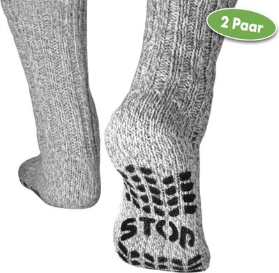 Produktbild von Vital Comfort Stopper-Socken, 2 Paar (hellgrau) Größe: 35-38