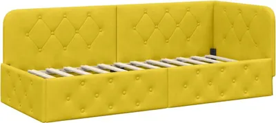 Image de vidaXL Cadre de lit d'angle jaune 80 x 200 cm Velours