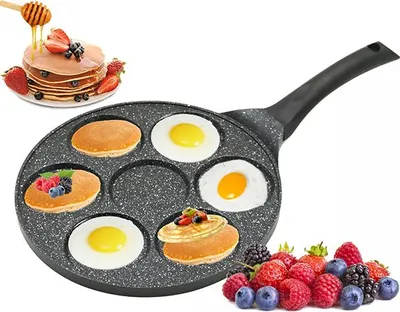 Produktbild von Ø26cm Pancakes Bratpfanne Pancake Pfannkuchen 3-fache Beschichtung Spiegeleier Oladji Marmour