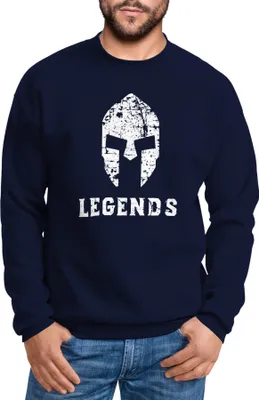 Produktbild von Herren Sweatshirt Legends Sparta Spartaner Helm Pullover Rundhalspullover Männer Neverless® navy 4XL