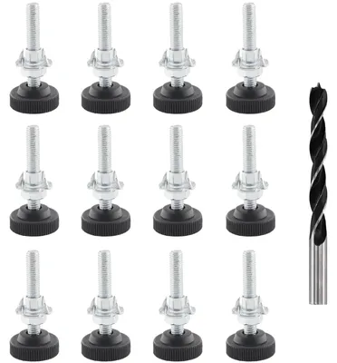 Zdjęcie produktu dla 12 sztuk regulowanych nóg meblowych - wysokość 13-63 mm, nóżki poziomujące