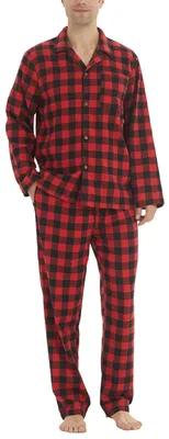 Produktbild von Herren Pyjama aus Flanell mit langen Ärmeln