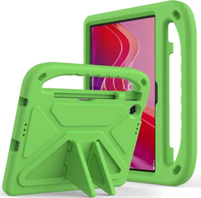 Produktbild von Hülle für Lenovo Tab K10 2nd 10,1" TB-311FU/Tab Tablet 10,1 2025, Leichte Stoßfeste Eva Kinder Schutzhülle mit Griff und Faltbarem Ständer Grün