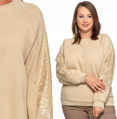 Produktbild von Warm WOMEN'S BLUET Gold Print Hoodless Klassisch Bequem MORAJ L