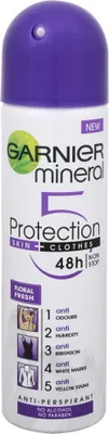 Produktbild von Mineral Antitranspirant 5 Protection Floral Fresh 48h Spray für Frauen 150 ml