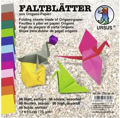 Produktbild von URSUS Origami Faltblätter 13x13cm 75g 12fach sortiert