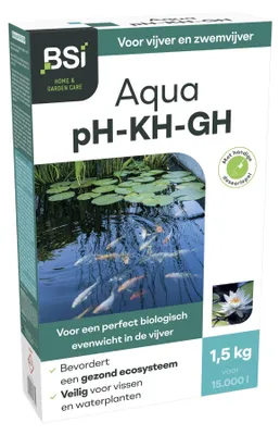 Produktbild von BSI Aqua pH-KH-GH - Biologisches Gleichgewicht für Teichwasser - 1,5 kg - Stellt das biologische Gleichgewicht des Teichwassers wieder her - Korrigiert die Gesamthärte (GH) und die Karbonathärte (KH)