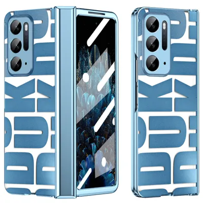 Obrázek produktu pro Pouzdro pro Oppo Find N, galvanizované průhledné pouzdro s ochranou displeje a pantu modré