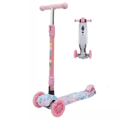 Produktbild von Habib Metall-Roller 3-Rad mit LED Licht | Klappbar & bis 50kg: Pink