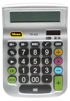 Produktbild von Idena 505292 - Tischrechner TR 450, 12-stelliges Display, Batteriebetrieb, Solar
