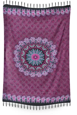 Productafbeelding van Woru Sarong Mandala, pareo, omslagdoek, wikkelrok, strandlaken (roze)