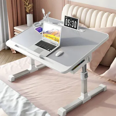 Imagen del producto de Escritorio plegable multifuncional: Ahorra espacio, es elegante y versátil, color gris