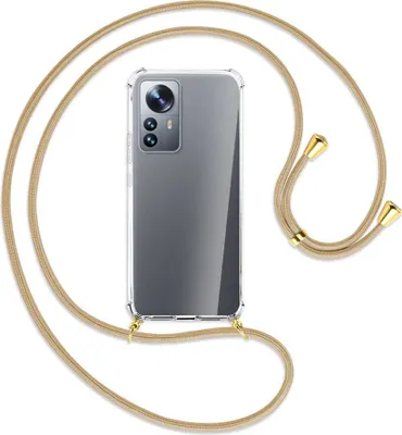 Produktbild von Handykette Backcover-Schutzhülle mit Band (Metall goldfarben) für Xiaomi 12 Pro - caramel